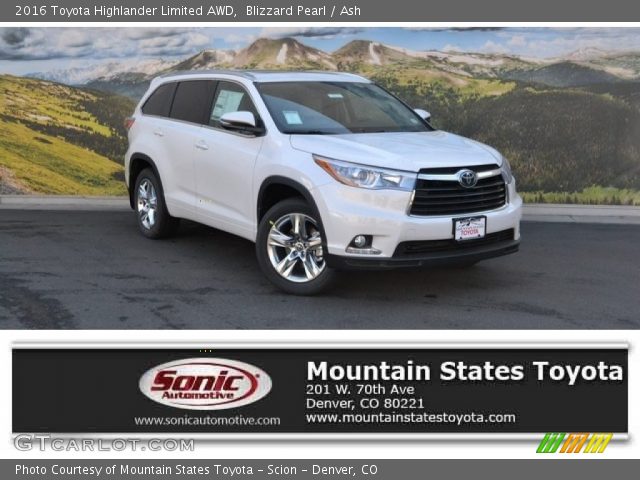 2016 Toyota Highlander Limited AWD in Blizzard Pearl