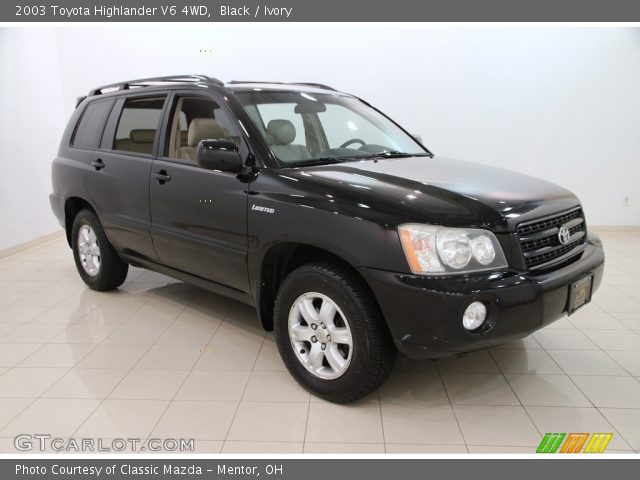 2003 Toyota Highlander V6 4WD in Black