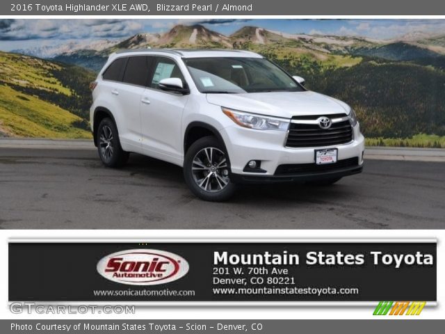 2016 Toyota Highlander XLE AWD in Blizzard Pearl