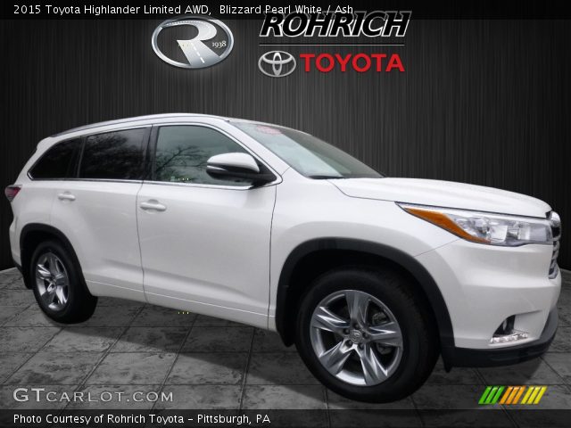2015 Toyota Highlander Limited AWD in Blizzard Pearl White