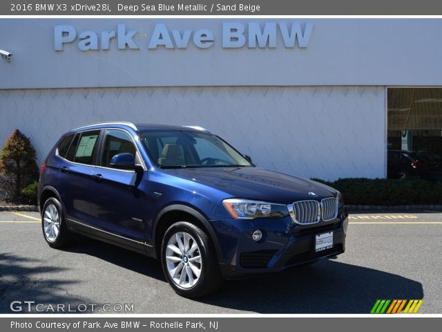 2016 BMW X3 xDrive28i in Deep Sea Blue Metallic