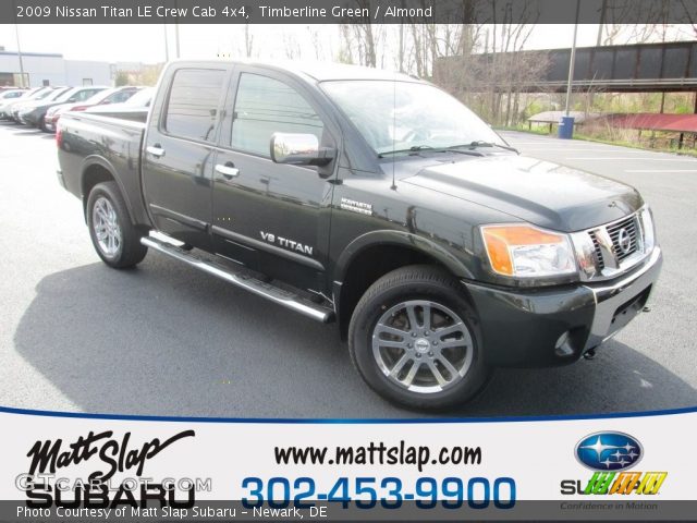 2009 Nissan Titan LE Crew Cab 4x4 in Timberline Green