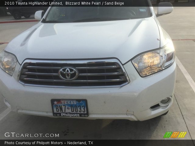 2010 Toyota Highlander Limited in Blizzard White Pearl