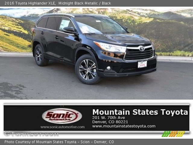 2016 Toyota Highlander XLE in Midnight Black Metallic