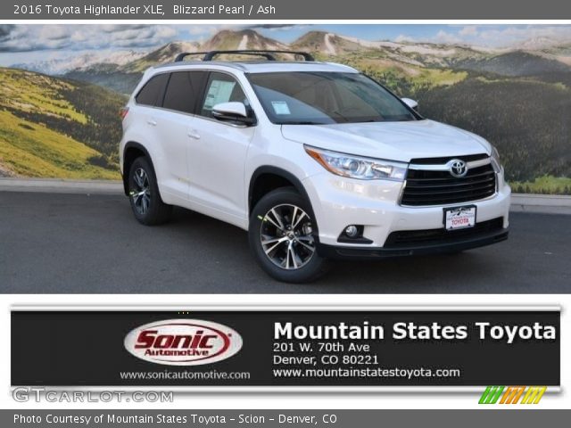 2016 Toyota Highlander XLE in Blizzard Pearl