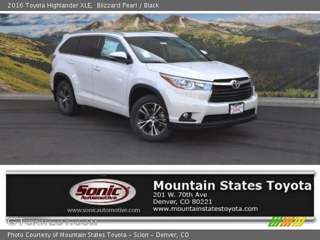 2016 Toyota Highlander XLE in Blizzard Pearl