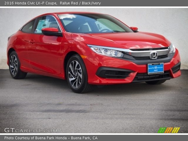 2016 Honda Civic LX-P Coupe in Rallye Red