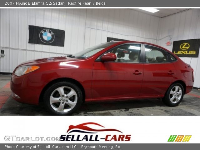 2007 Hyundai Elantra GLS Sedan in Redfire Pearl