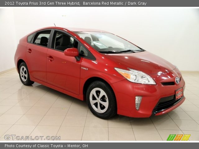 2012 Toyota Prius 3rd Gen Three Hybrid in Barcelona Red Metallic