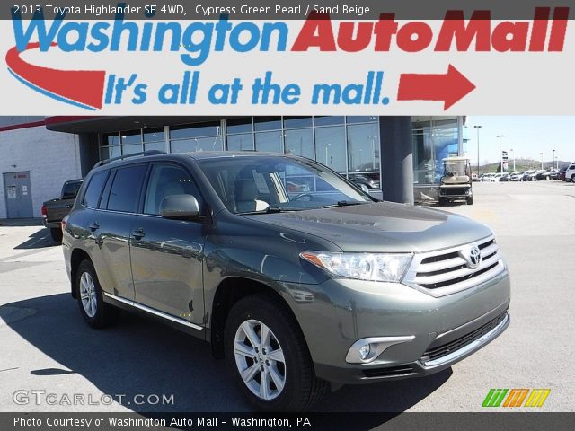 2013 Toyota Highlander SE 4WD in Cypress Green Pearl