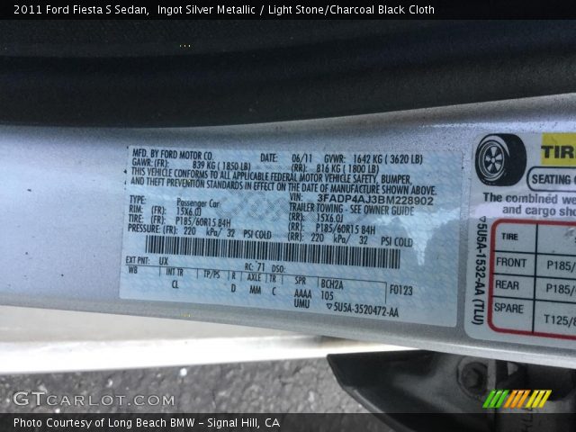 2011 Ford Fiesta S Sedan in Ingot Silver Metallic