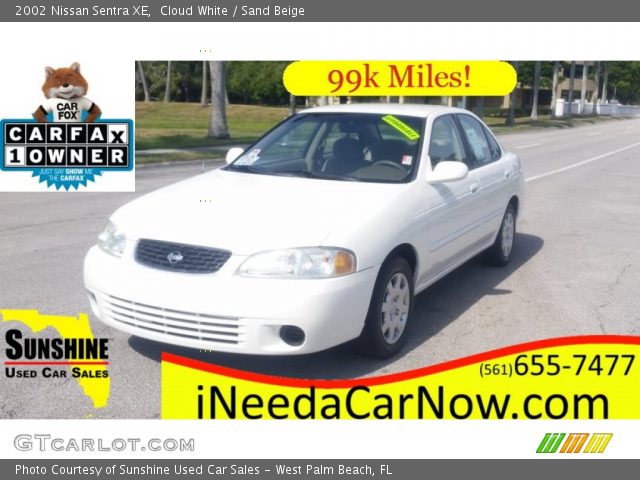 2002 Nissan Sentra XE in Cloud White