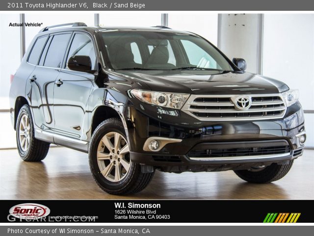 2011 Toyota Highlander V6 in Black