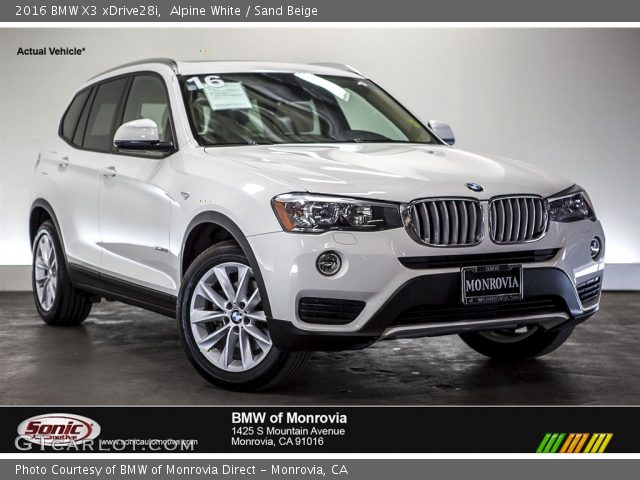 2016 BMW X3 xDrive28i in Alpine White