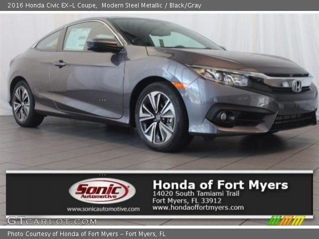 2016 Honda Civic EX-L Coupe in Modern Steel Metallic