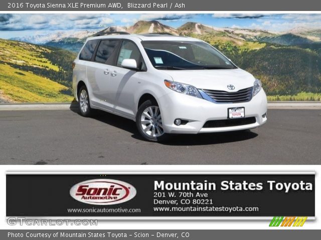 2016 Toyota Sienna XLE Premium AWD in Blizzard Pearl