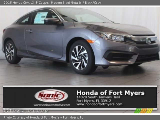 2016 Honda Civic LX-P Coupe in Modern Steel Metallic