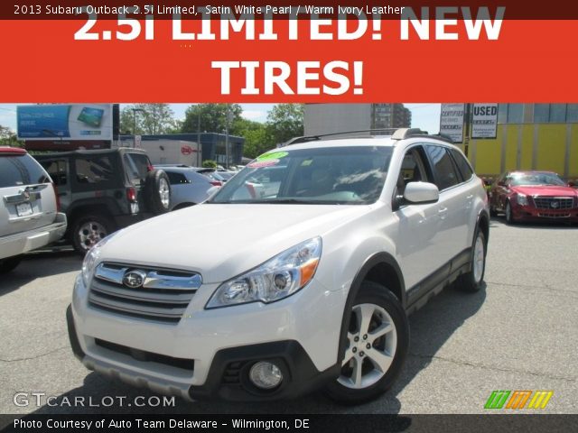 2013 Subaru Outback 2.5i Limited in Satin White Pearl
