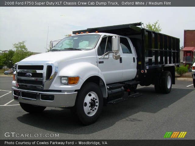 2008 Ford F750 Super Duty XLT Chassis Crew Cab Dump Truck in Oxford White
