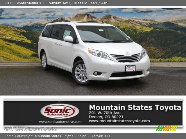2016 Toyota Sienna XLE Premium AWD in Blizzard Pearl