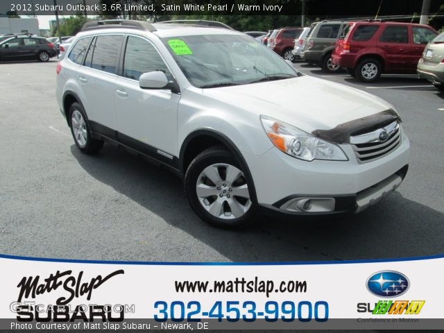 2012 Subaru Outback 3.6R Limited in Satin White Pearl