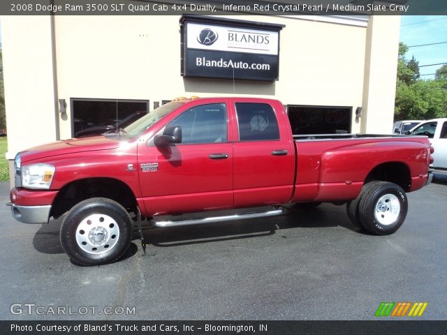 2008 Dodge Ram 3500 SLT Quad Cab 4x4 Dually in Inferno Red Crystal Pearl