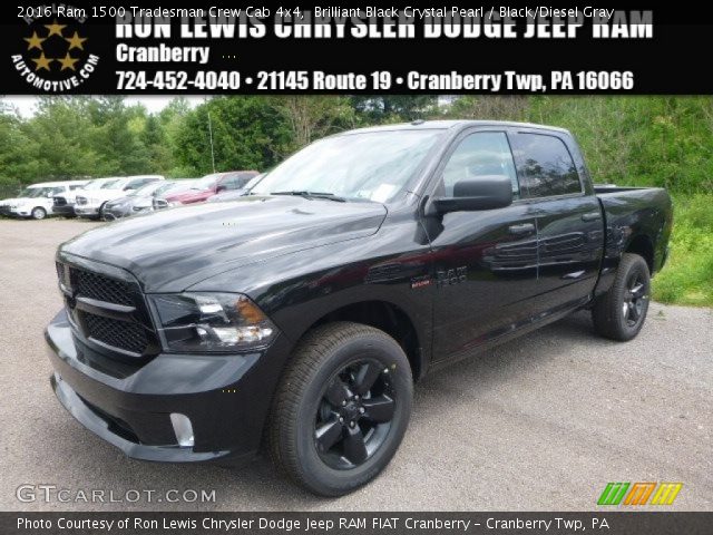2016 Ram 1500 Tradesman Crew Cab 4x4 in Brilliant Black Crystal Pearl