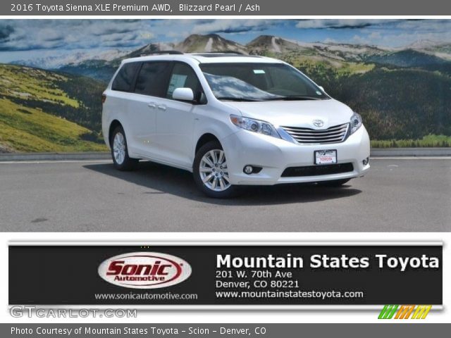 2016 Toyota Sienna XLE Premium AWD in Blizzard Pearl