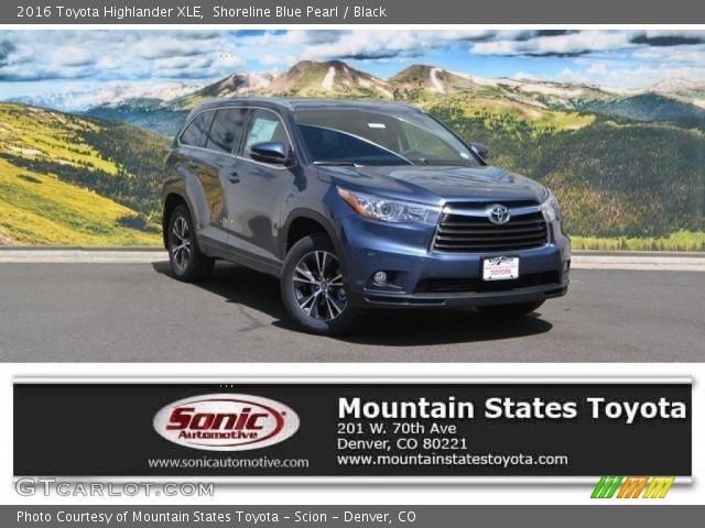 2016 Toyota Highlander XLE in Shoreline Blue Pearl
