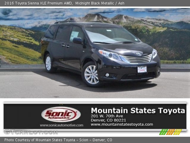 2016 Toyota Sienna XLE Premium AWD in Midnight Black Metallic