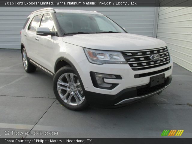 2016 Ford Explorer Limited in White Platinum Metallic Tri-Coat