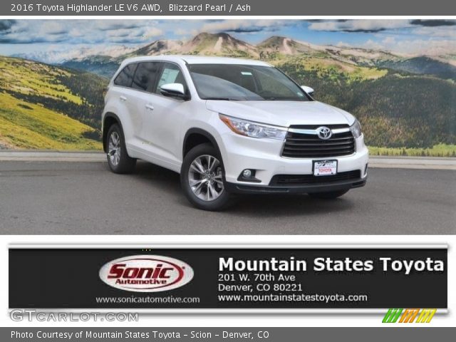 2016 Toyota Highlander LE V6 AWD in Blizzard Pearl