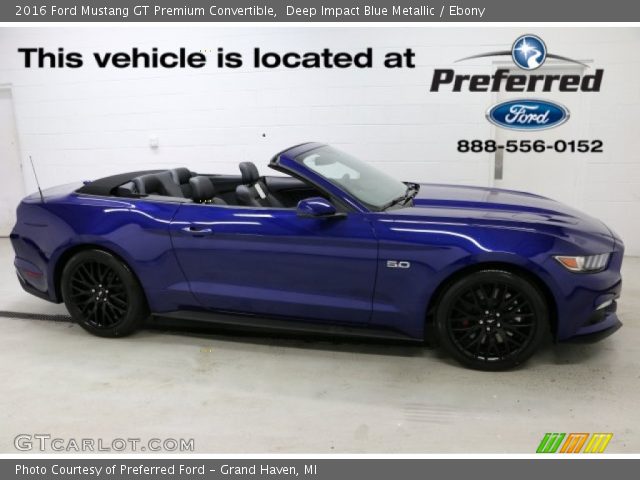 2016 Ford Mustang GT Premium Convertible in Deep Impact Blue Metallic