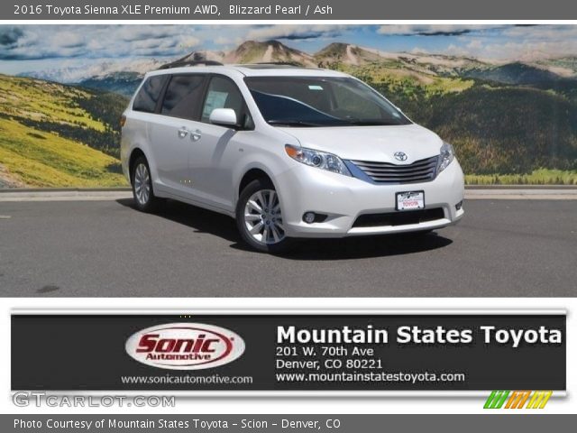 2016 Toyota Sienna XLE Premium AWD in Blizzard Pearl