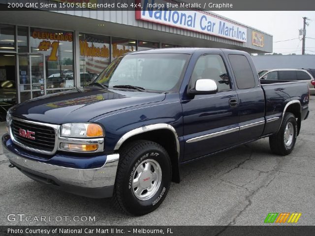 2000 GMC Sierra 1500 SLE Extended Cab 4x4 in Indigo Blue Metallic