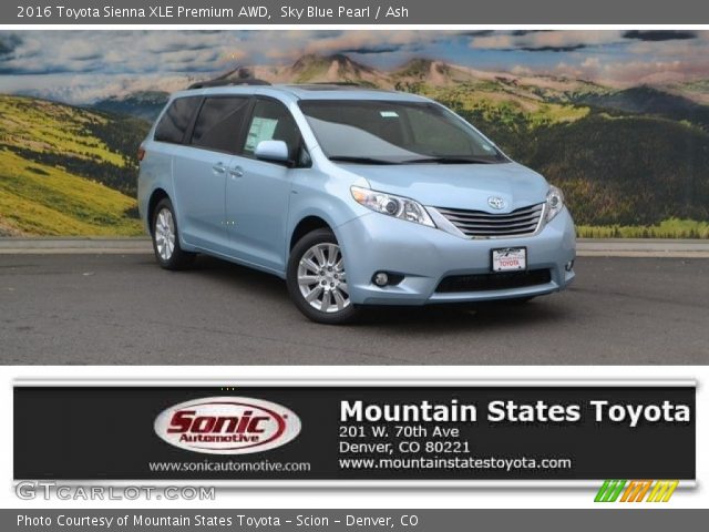 2016 Toyota Sienna XLE Premium AWD in Sky Blue Pearl