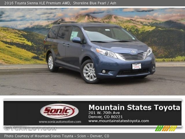 2016 Toyota Sienna XLE Premium AWD in Shoreline Blue Pearl