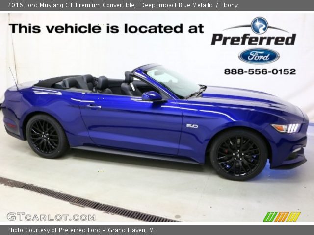 2016 Ford Mustang GT Premium Convertible in Deep Impact Blue Metallic