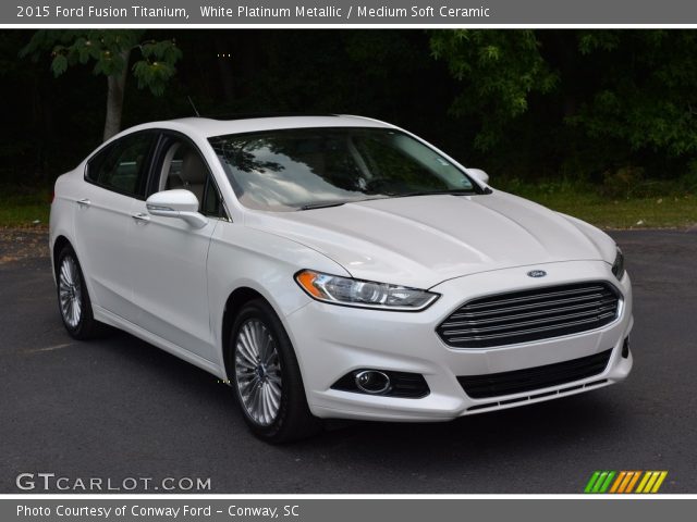2015 Ford Fusion Titanium in White Platinum Metallic
