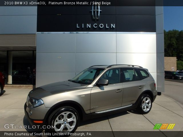 2010 BMW X3 xDrive30i in Platinum Bronze Metallic