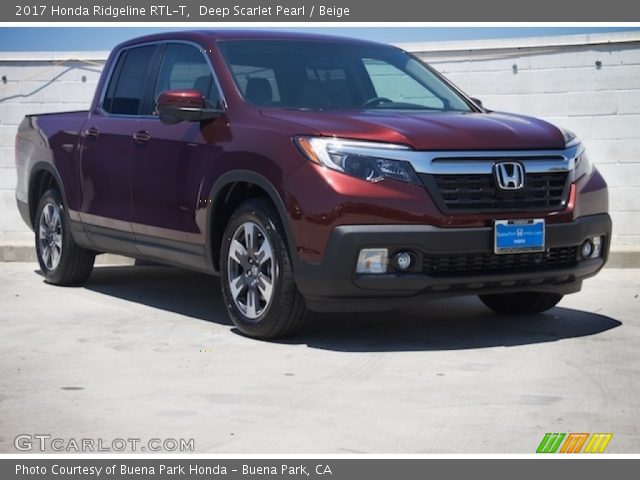 2017 Honda Ridgeline RTL-T in Deep Scarlet Pearl