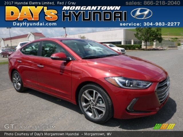 2017 Hyundai Elantra Limited in Red