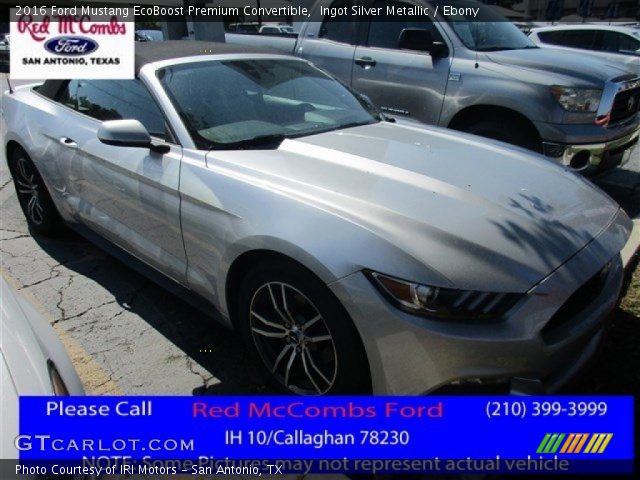 2016 Ford Mustang EcoBoost Premium Convertible in Ingot Silver Metallic