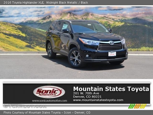 2016 Toyota Highlander XLE in Midnight Black Metallic