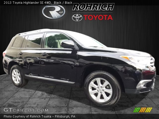 2013 Toyota Highlander SE 4WD in Black