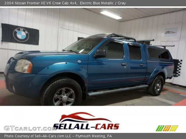 2004 Nissan Frontier XE V6 Crew Cab 4x4 in Electric Blue Metallic