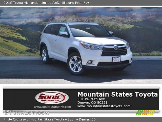 2016 Toyota Highlander Limited AWD in Blizzard Pearl