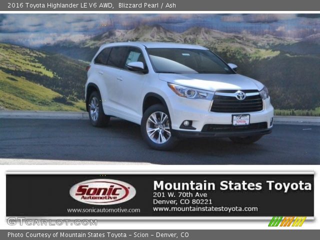 2016 Toyota Highlander LE V6 AWD in Blizzard Pearl