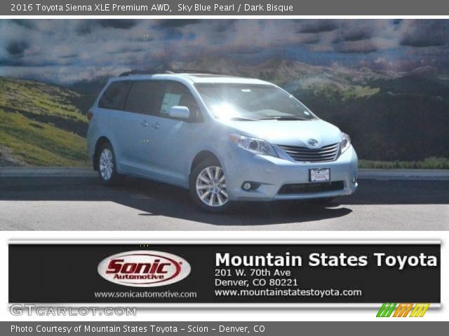 2016 Toyota Sienna XLE Premium AWD in Sky Blue Pearl