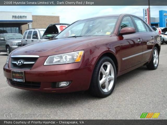 2008 Hyundai Sonata Limited V6 in Dark Cherry Red